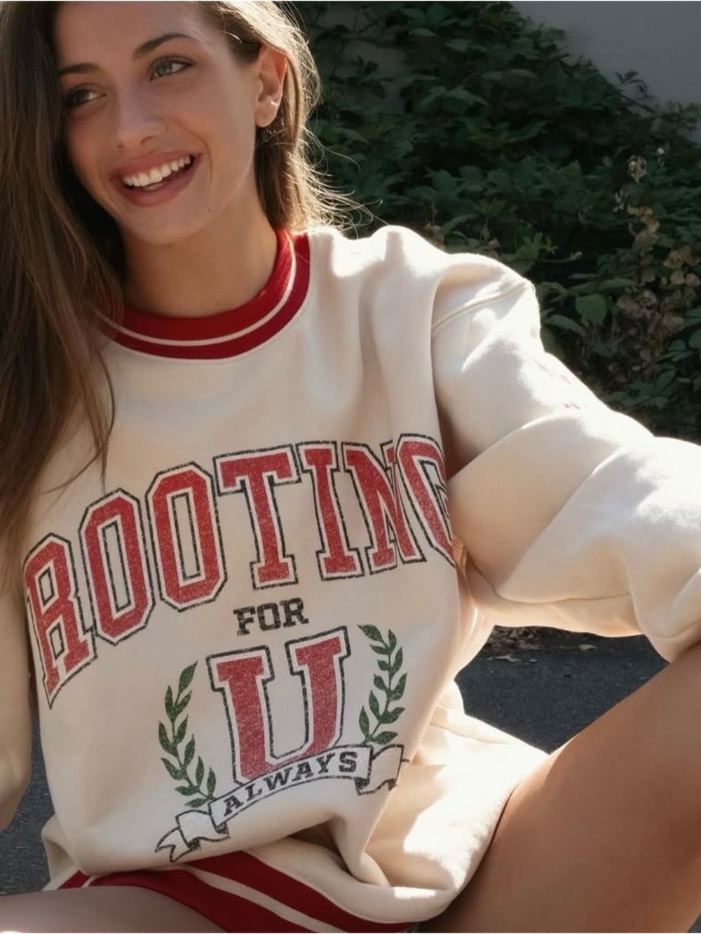 THE MAYFAIR GROUP Rooting for U Graphic Sweatshirt Size M/L